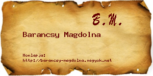 Barancsy Magdolna névjegykártya